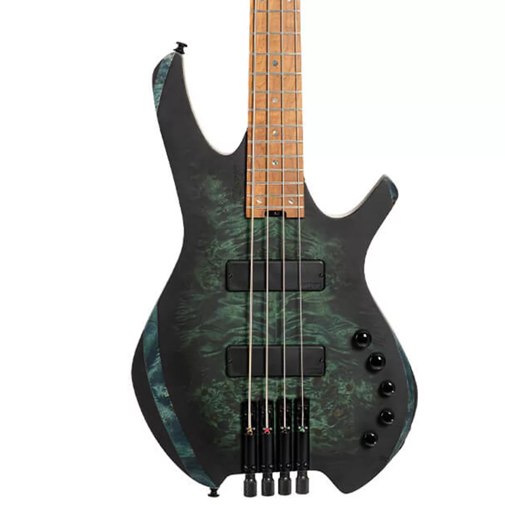 Cort SPACE4 Headless 4-String Electric Bass Guitar – Star Dust Green