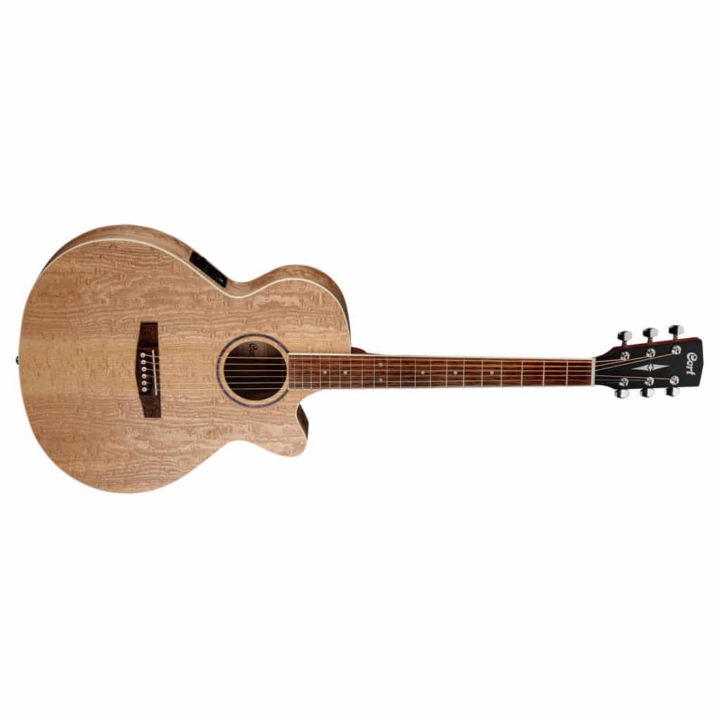 Cort SFX-AB Ash Burl Acoustic Electric Guitar with Bag - Natural Ash - Image 2