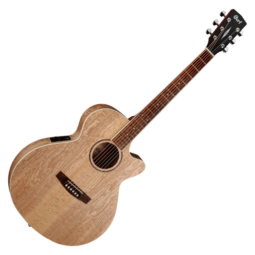 Cort SFX-AB Ash Burl Acoustic Electric Guitar with Bag - Natural Ash - Image 3