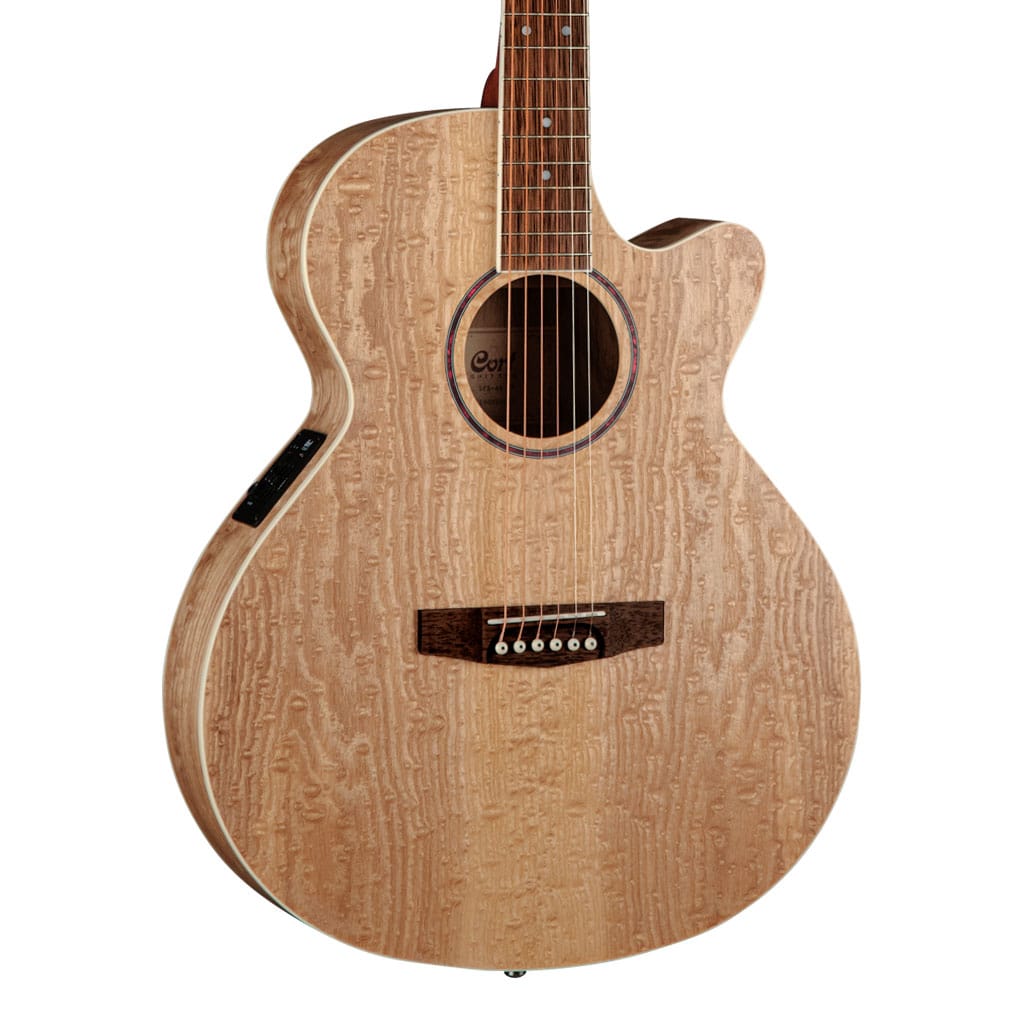 Cort SFX-AB Ash Burl Acoustic Electric Guitar with Bag - Natural Ash