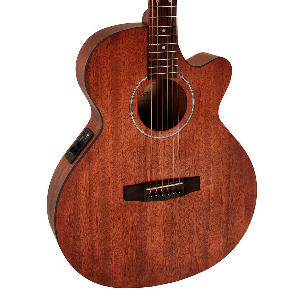 Cort SFX-MEM Acoustic-Electric Guitar with Gig Bag – Natural Mahogany