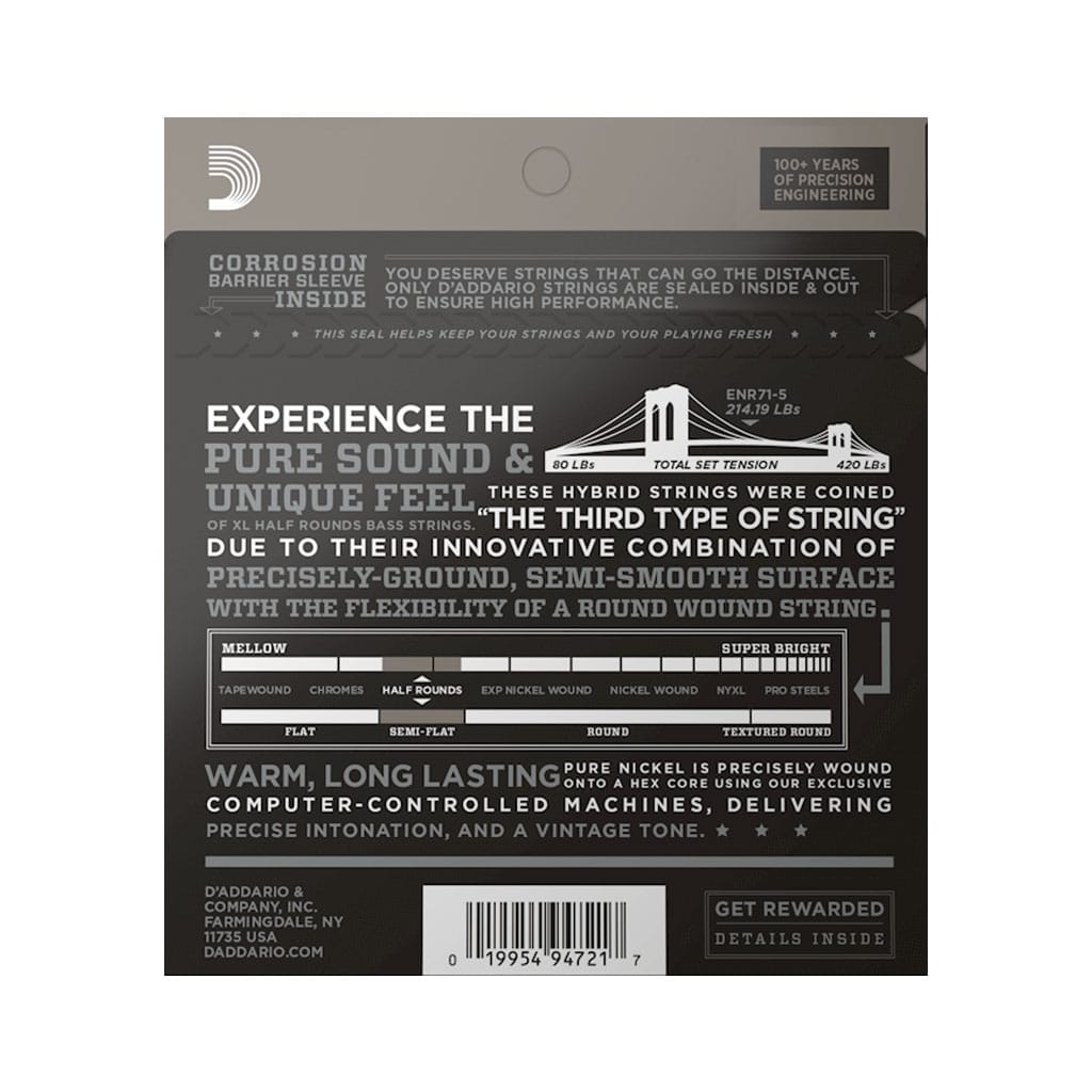 D'Addario ENR71-5 5 String Long Scale Bass Strings (045-130) - Image 2