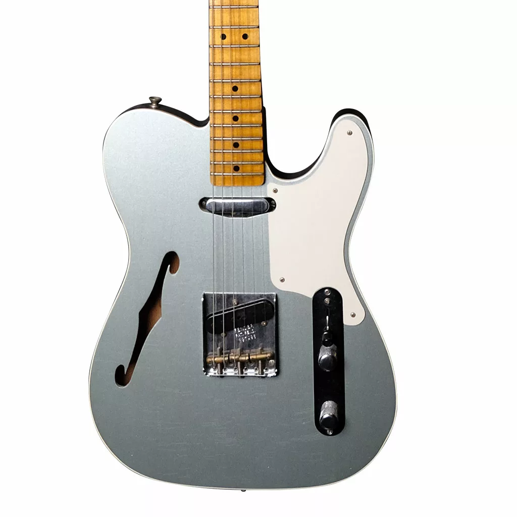 Fender Custom Shop LTD Roasted Pine Double Esquire Electric Guitar - Fire Mist Silver