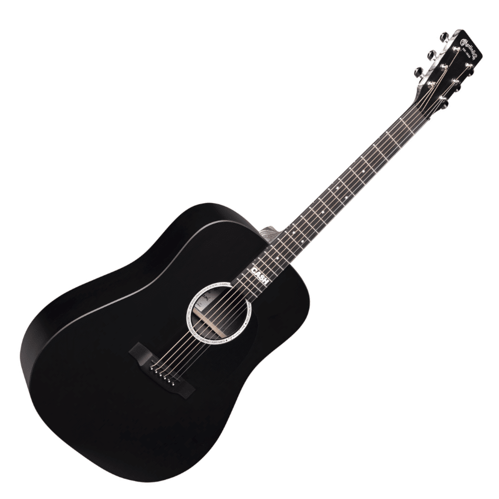 Martin DX Johnny Cash Signature Acoustic Guitar - Jett Black - Image 2