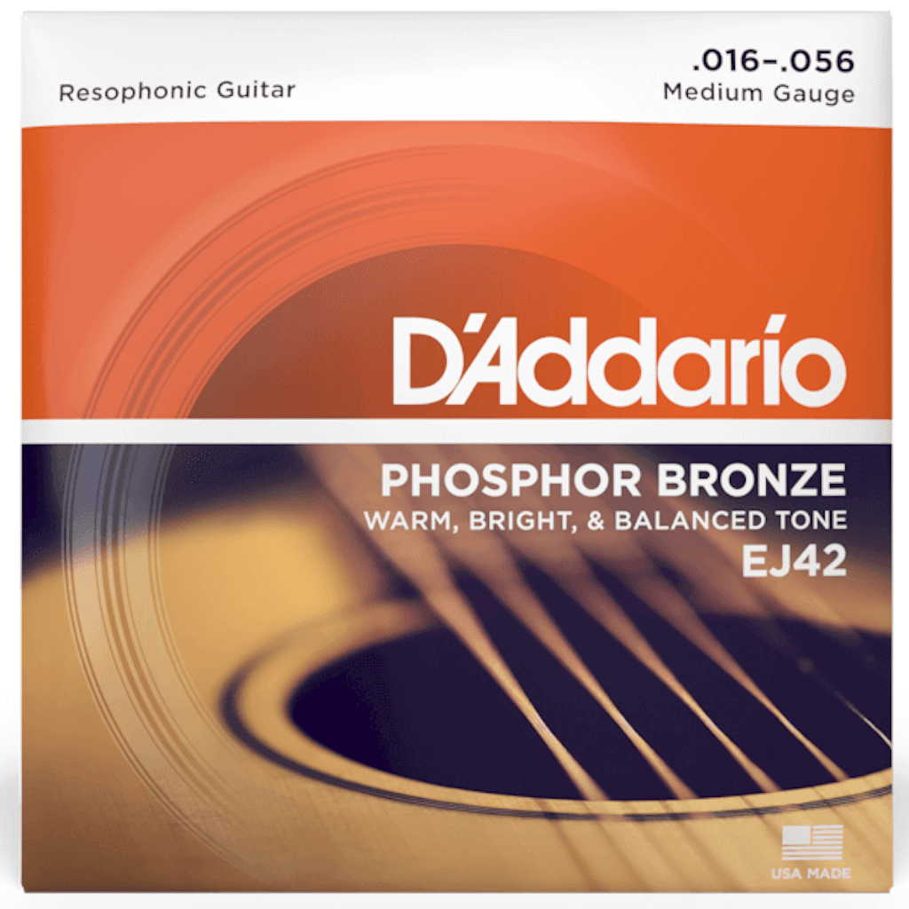 D'addario Phosphor Bronze Resophonic Guitar Strings for Resonator Guitar - (16-56)