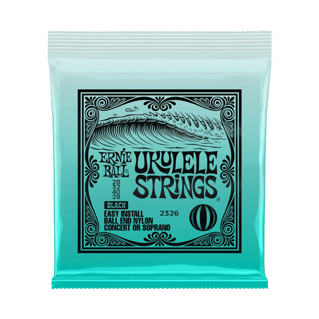 Ernie Ball Black Nylon Ukulele Strings - Ball End