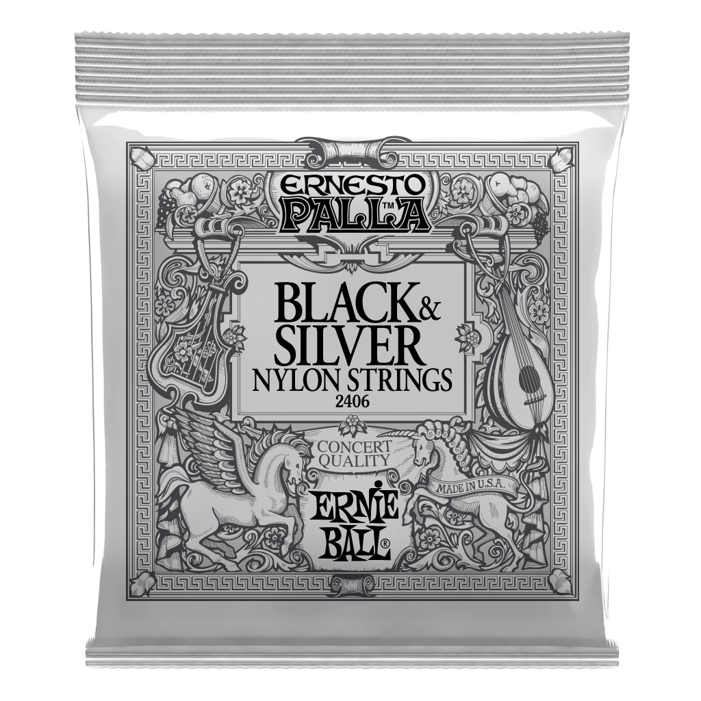 Ernie Ball Ernesto Palla Nylon Guitar Strings - Black & Silver