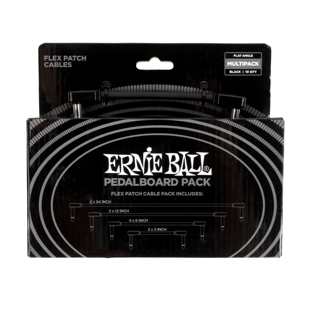 Ernie Ball Flex Patch Cables Pedalboard Multi-Pack - Black