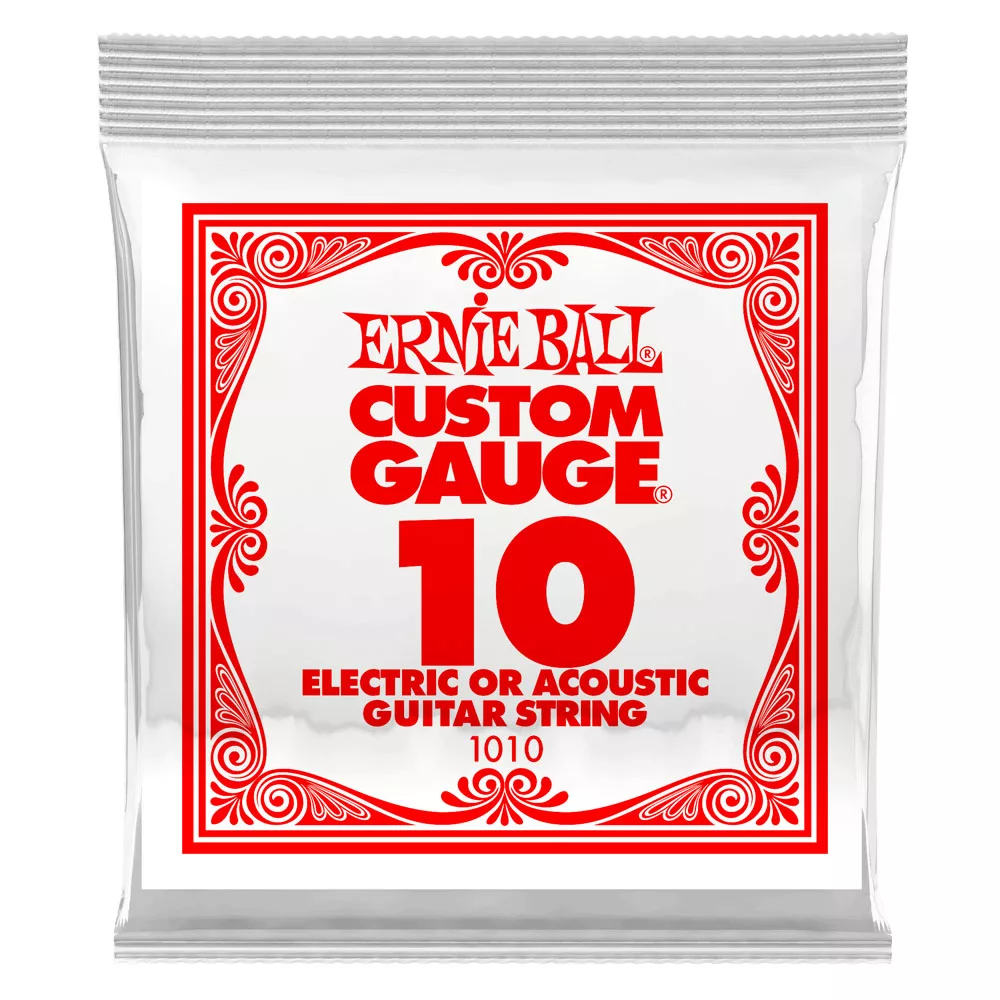 Ernie Ball .010 Plain Steel Electric or Acoustic Guitar String - Single