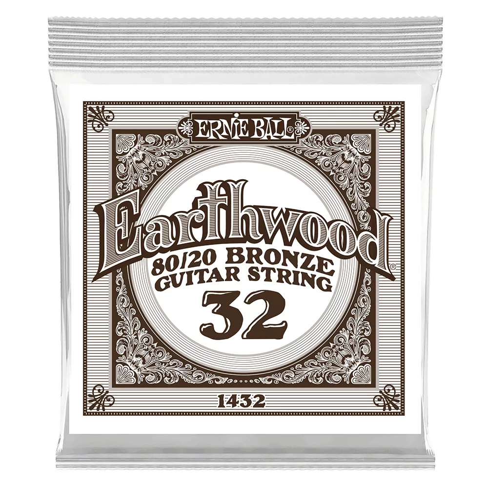 Ernie Ball .032 Earthwood 80/20 Bronze Acoustic Guitar String - Single