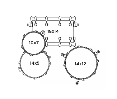 Mapex Mars Birch 4-Piece Bop Shell Pack Drum Kit (Excludes Hardware and Cymbals) - Blood Orange Sparkle - Image 4