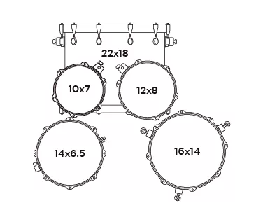 Mapex Mars Birch 5-Piece Rock Shell Pack Drum Kit (Excludes Hardware and Cymbals) - Diamond Sparkle - Image 4