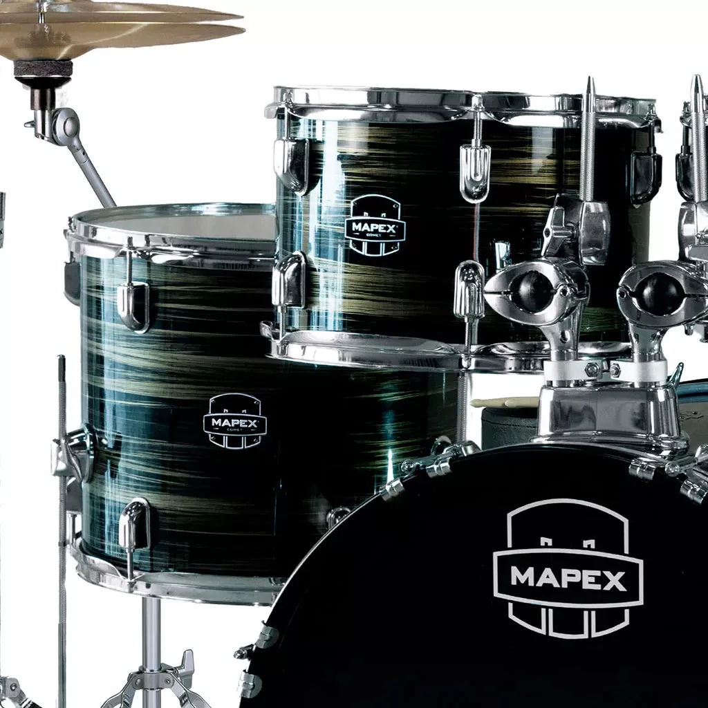 Mapex COMET Rock Drum Kit -Yellow Grain (with 2 Cymbals & 4-Piece Hardware) - Image 2