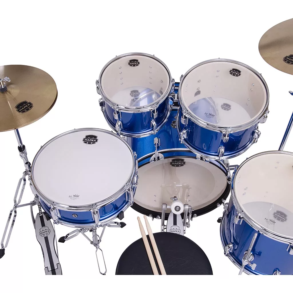 Mapex COMET Rock Drum Kit - Indigo Blue (with 3 Cymbals & 5-Piece Hardware) - Image 6