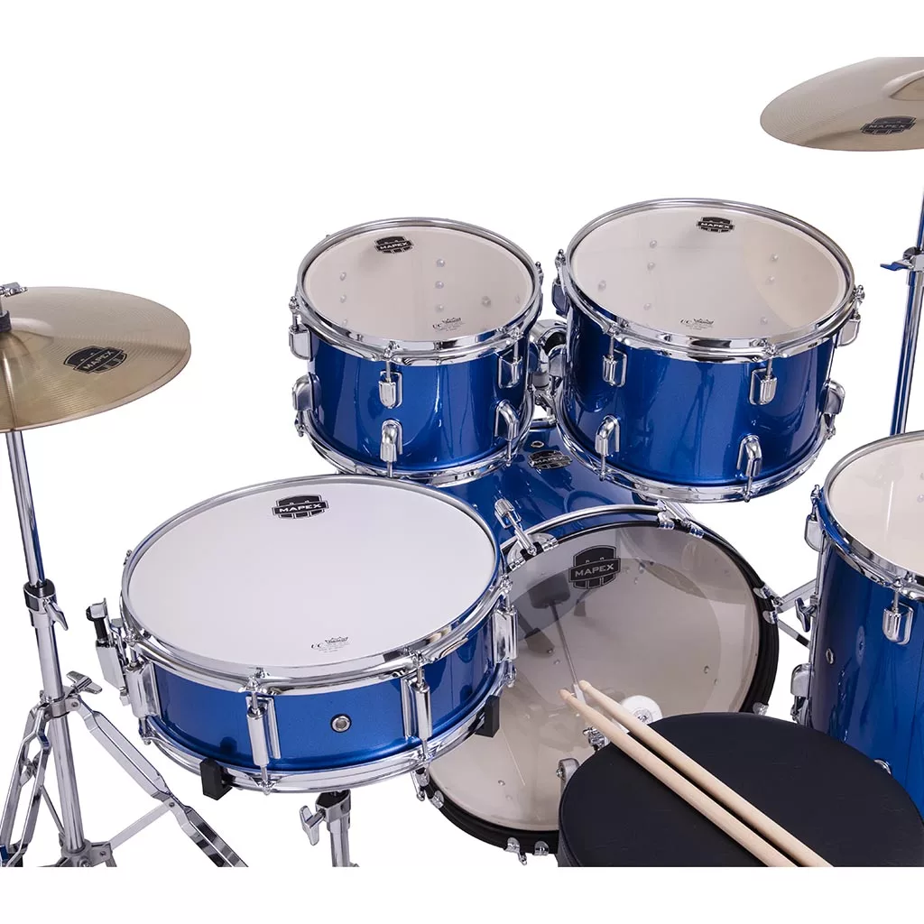 Mapex COMET Rock Drum Kit - Indigo Blue (with 3 Cymbals & 5-Piece Hardware) - Image 5