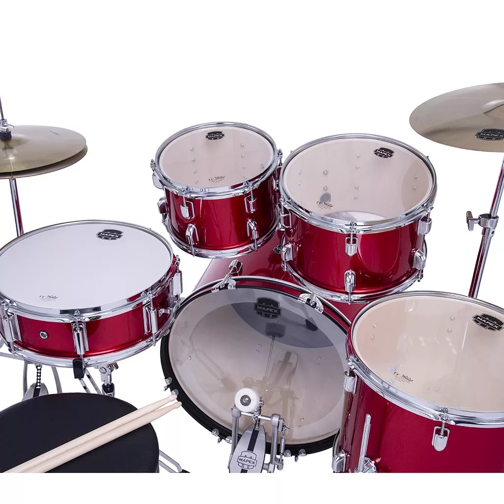 Mapex COMET Rock Drum Kit - Infra Red (with 3 Cymbals & 5-Piece Hardware) - Image 6