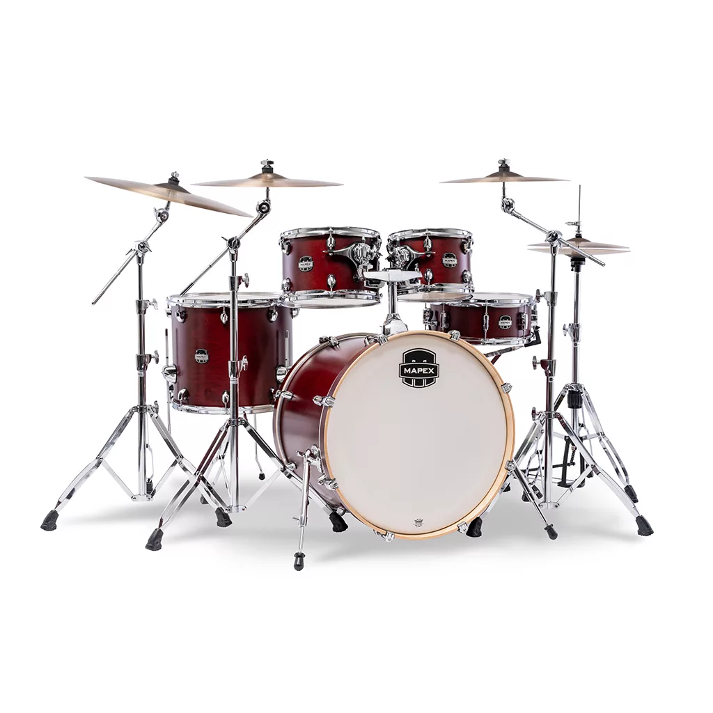 Mapex Mars Maple 5-Piece Rock Shell Pack (Excludes Hardware and Cymbals) - Merlot Satin