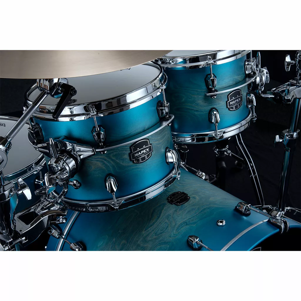 Mapex Saturn Evolution Rock Birch 4-Piece Drum Kit - Exotic Azure Burst - Image 6