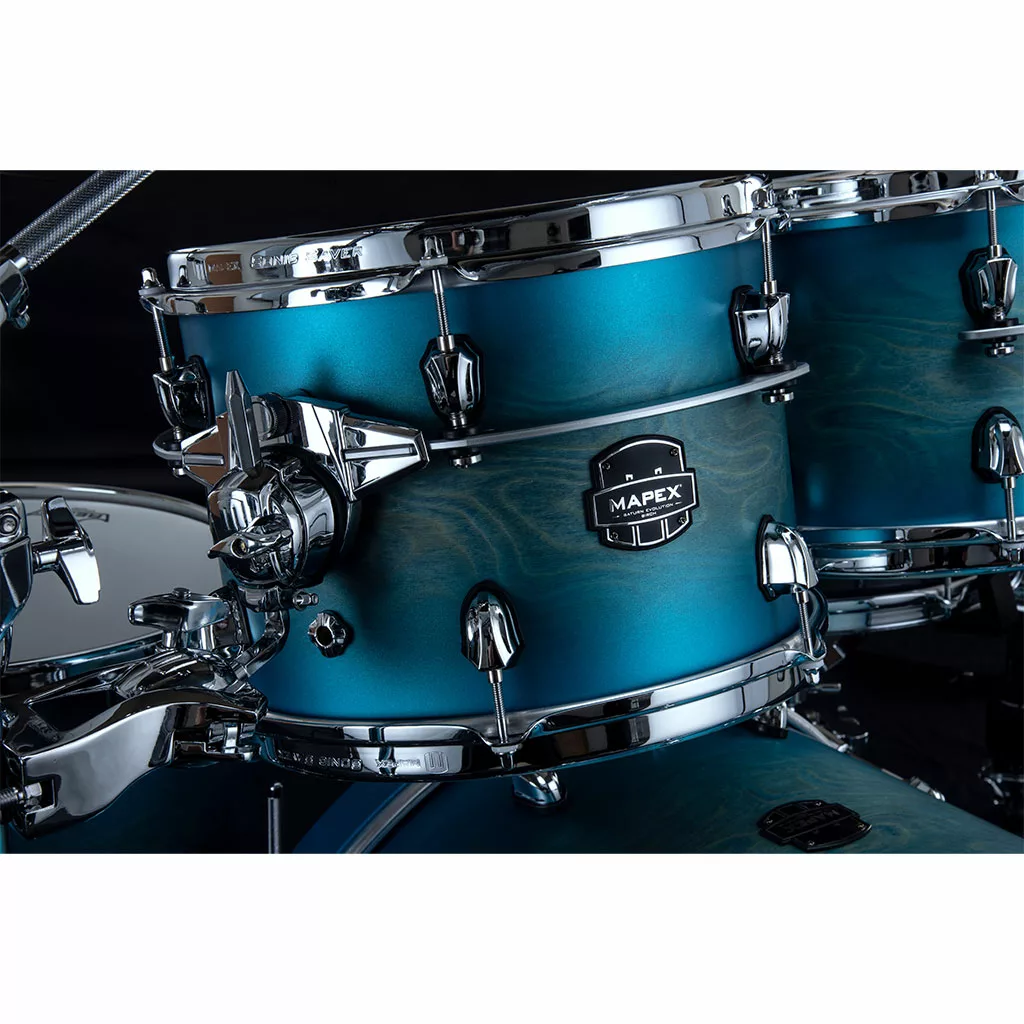 Mapex Saturn Evolution Rock Birch 4-Piece Drum Kit - Exotic Azure Burst - Image 5