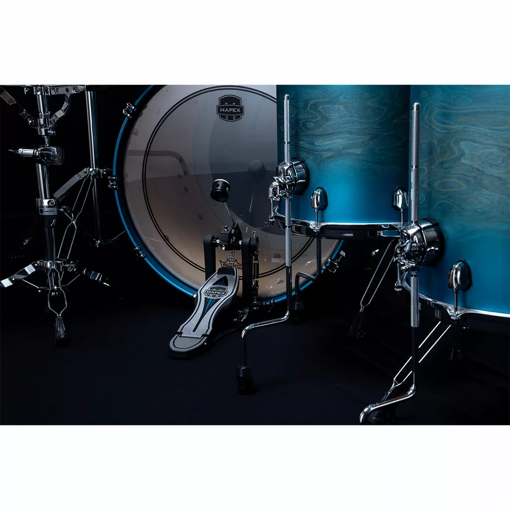 Mapex Saturn Evolution Rock Birch 4-Piece Drum Kit - Exotic Azure Burst - Image 8