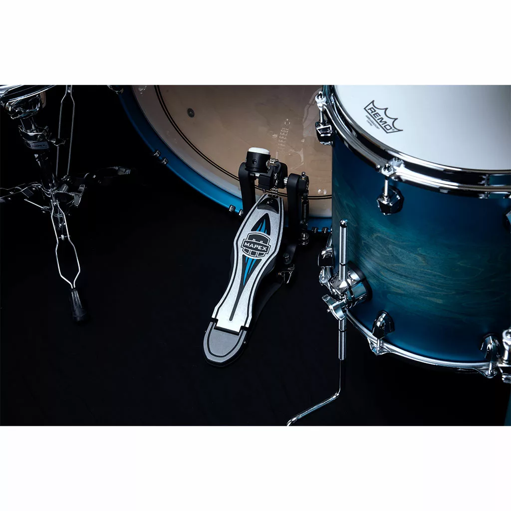 Mapex Saturn Evolution Rock Birch 4-Piece Drum Kit - Exotic Azure Burst - Image 9