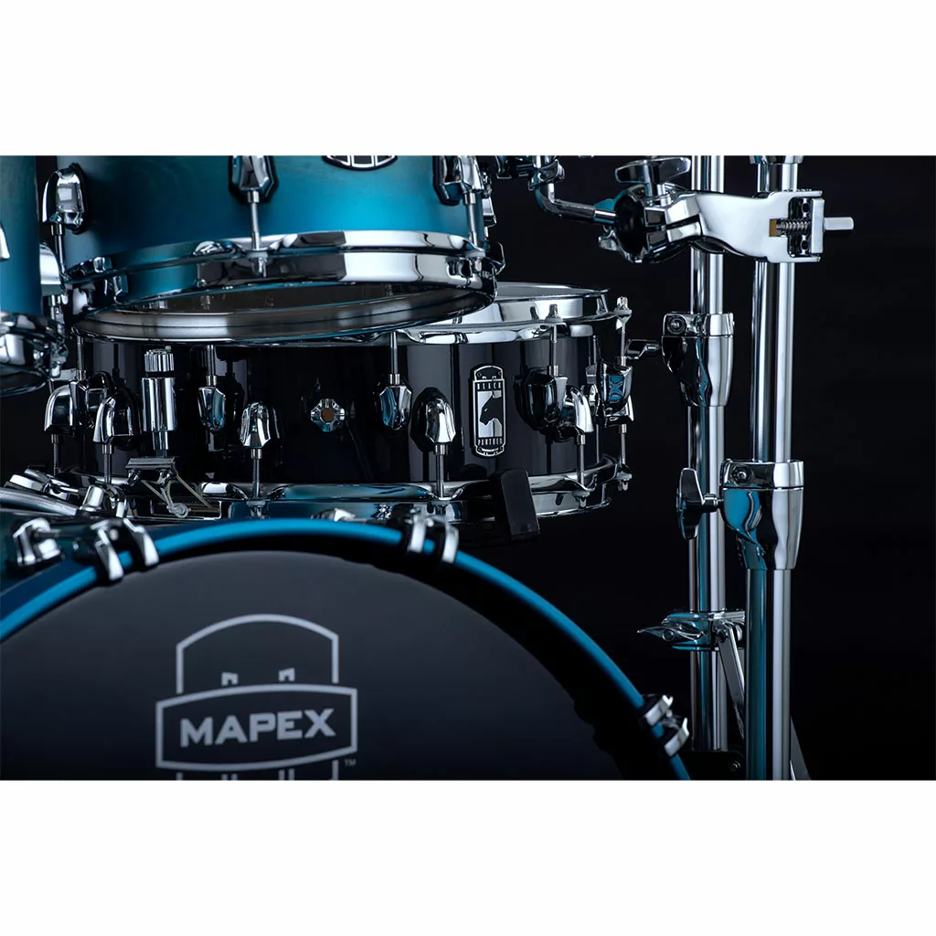 Mapex Saturn Evolution Rock Birch 4-Piece Drum Kit - Exotic Azure Burst - Image 4