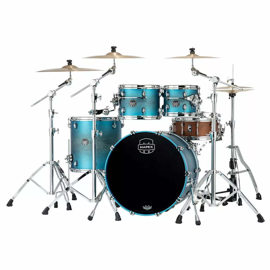 Mapex Saturn Evolution Rock Birch 4-Piece Drum Kit - Exotic Azure Burst