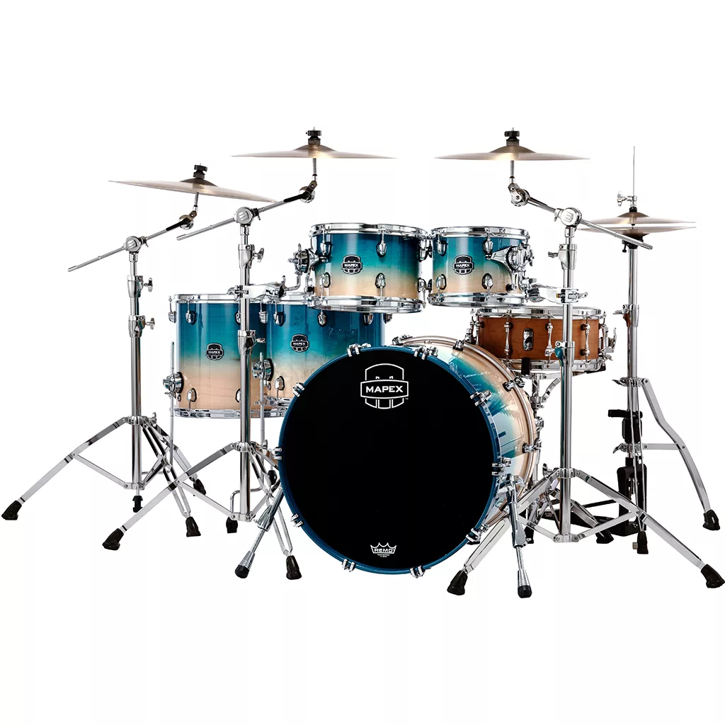 Mapex Saturn 5-Piece Drum Kit - Aqua Fade (excludes hardware & cymbals) - Image 2