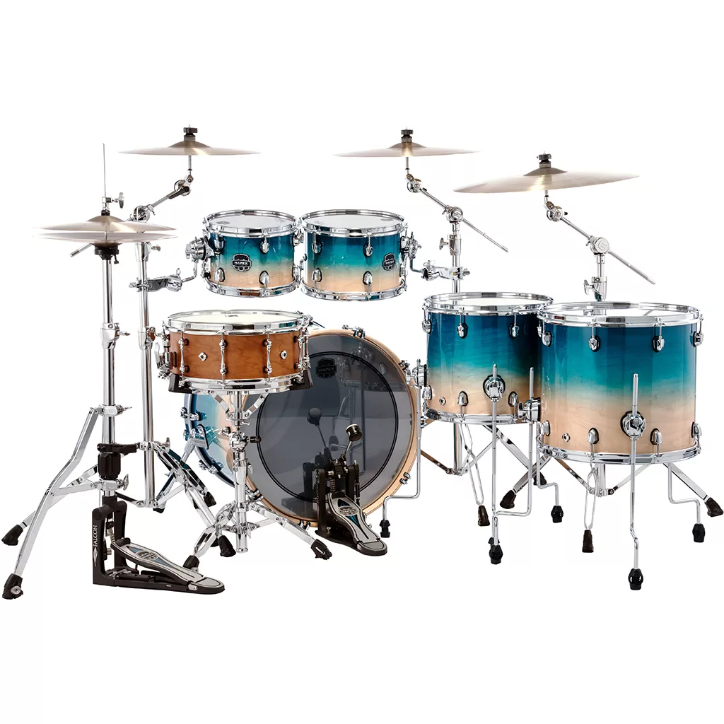 Mapex Saturn 5-Piece Drum Kit - Aqua Fade (excludes hardware & cymbals) - Image 3