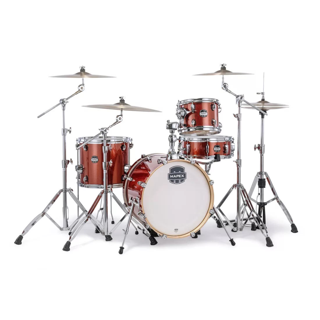 Mapex Mars Birch 4-Piece Bop Shell Pack Drum Kit (Excludes Hardware and Cymbals) - Blood Orange Sparkle