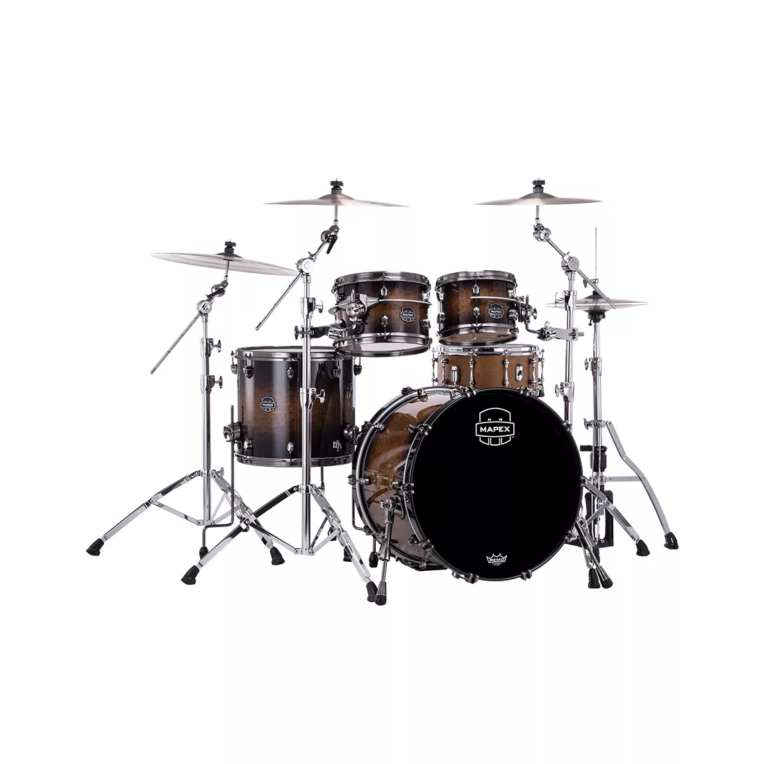 Mapex Saturn Evolution Classic Birch 4-Piece Shell Pack Drum Kit - Exotic Night Forest Burst Lacquer