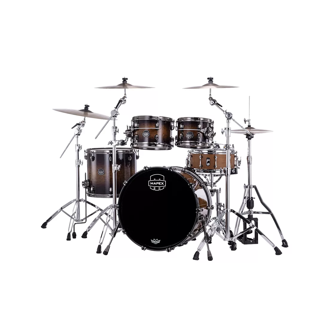 Mapex Saturn Evolution Classic Birch 4-Piece Shell Pack Drum Kit - Exotic Night Forest Burst Lacquer - Image 2