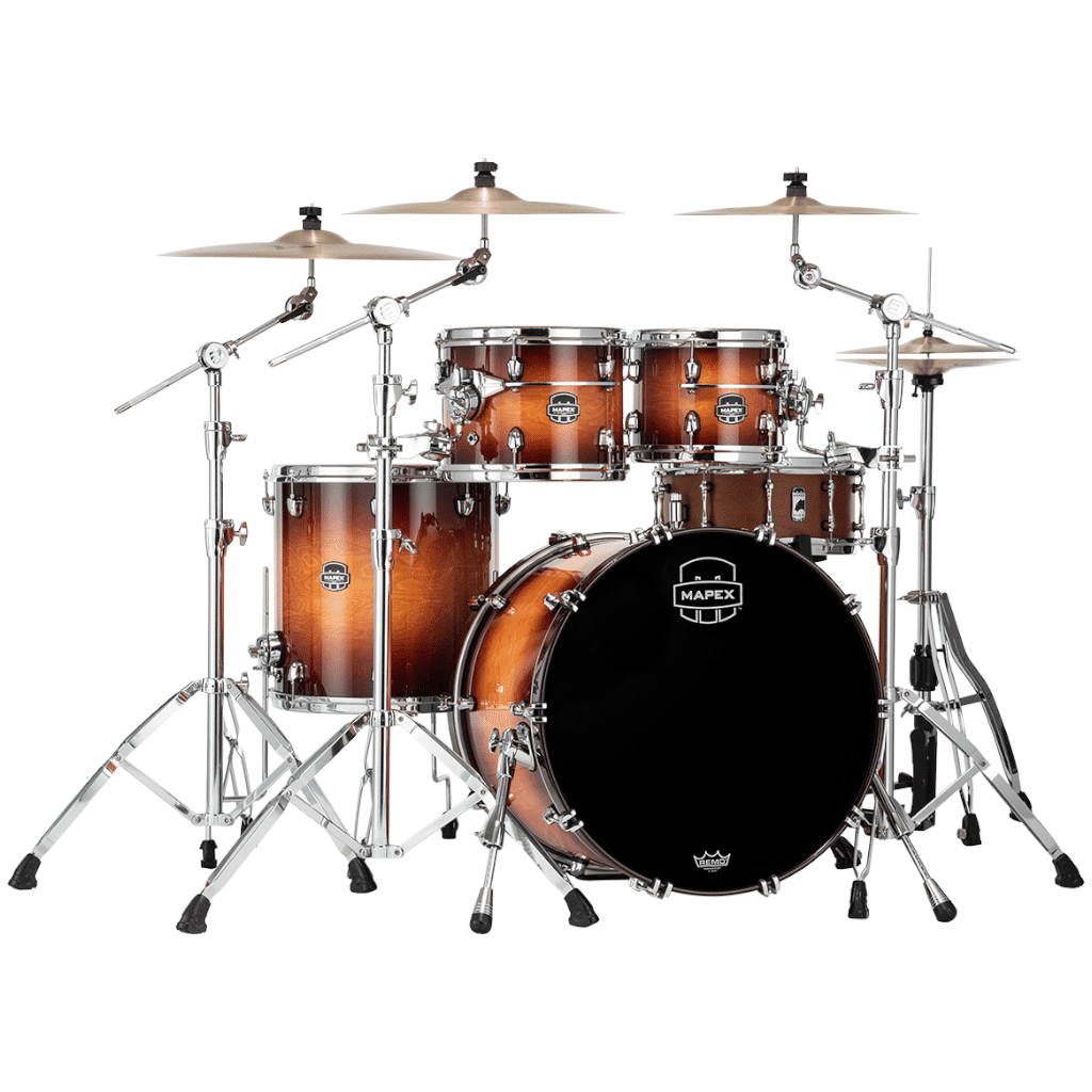 Mapex Saturn Evolution Rock Maple 4-Piece Shell Pack - Exotic Sunburst Lacquer (Hardware, Cymbals & Snare Excluded)