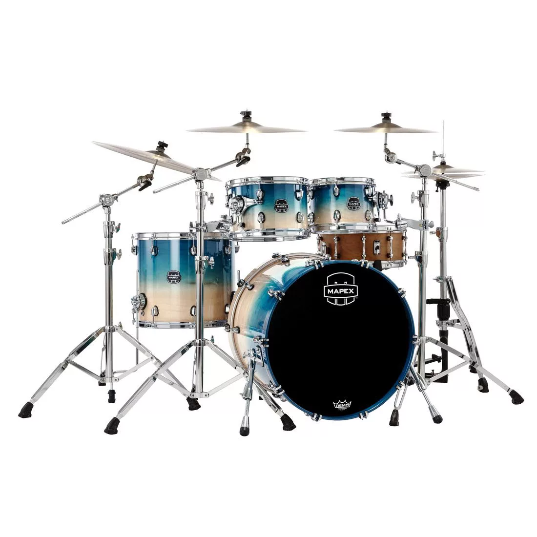 Mapex Saturn Rock 4-Piece Shell Pack Drum Kit - Aqua Fade