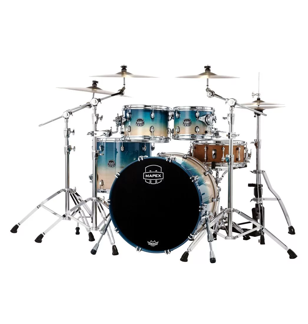 Mapex Saturn Rock 4-Piece Shell Pack Drum Kit - Aqua Fade - Image 2