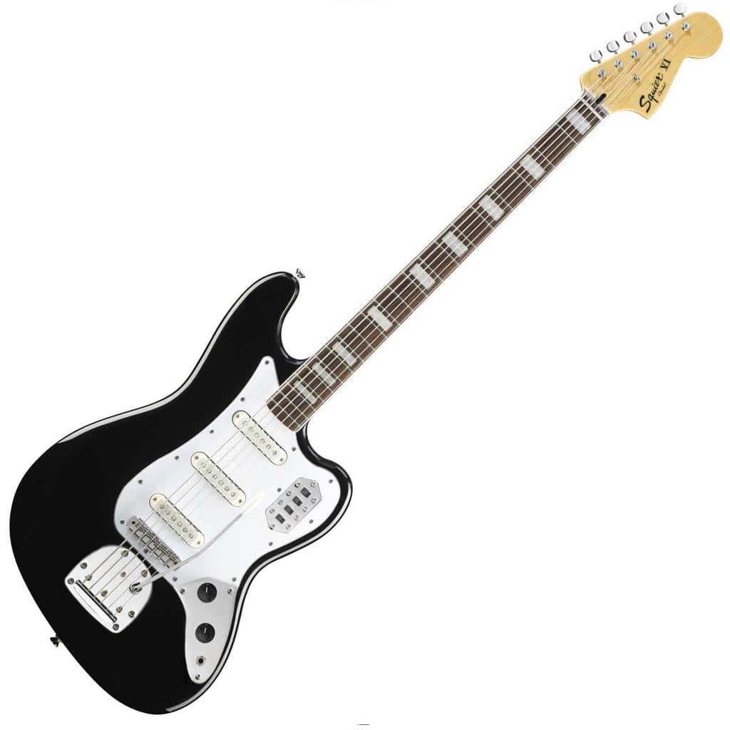Squier by Fender Vintage Modified Bass 6-String Black (Baritone) - Image 2