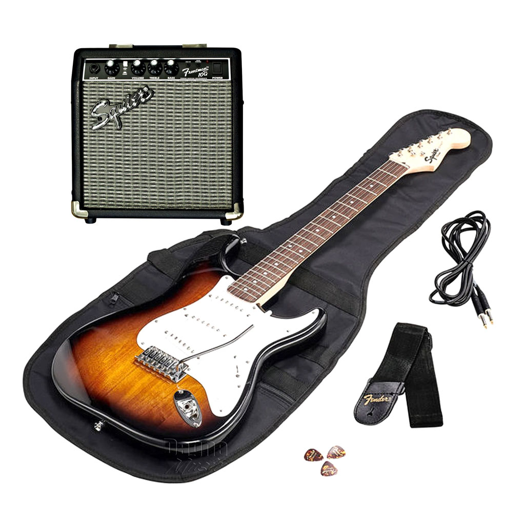 Squier by Fender Stratocaster Pack - Brown Sunburst - with Amp, Cable and Picks