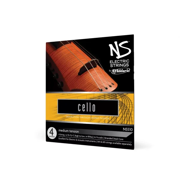 D'Addario Ns Electric Cello String Set String Set, 4/4 Scale, Medium ...