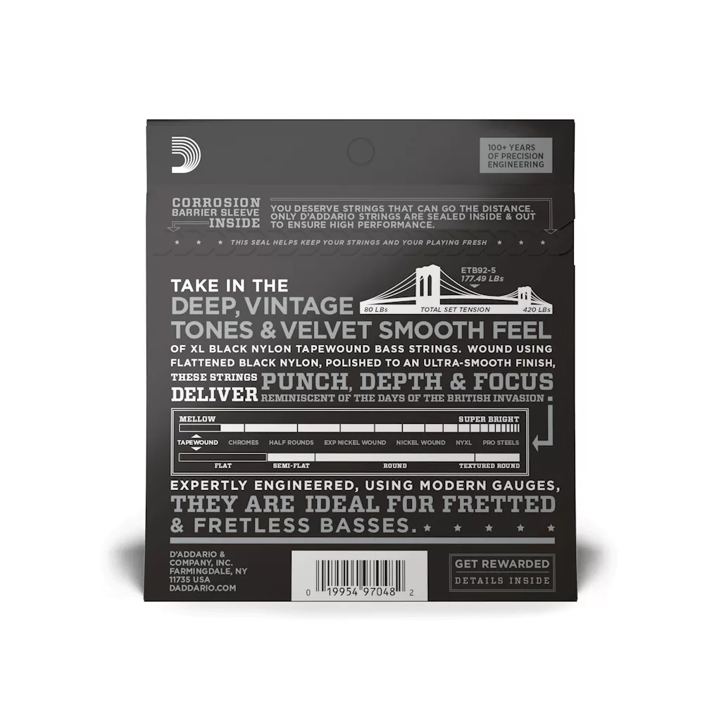 D'Addario 50-135 Medium 5-String Long Scale Bass Strings - Image 2