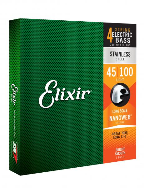 Elixir Nanoweb Stainless Steel 4-String Bass Guitar Strings - (45-100) - Image 2