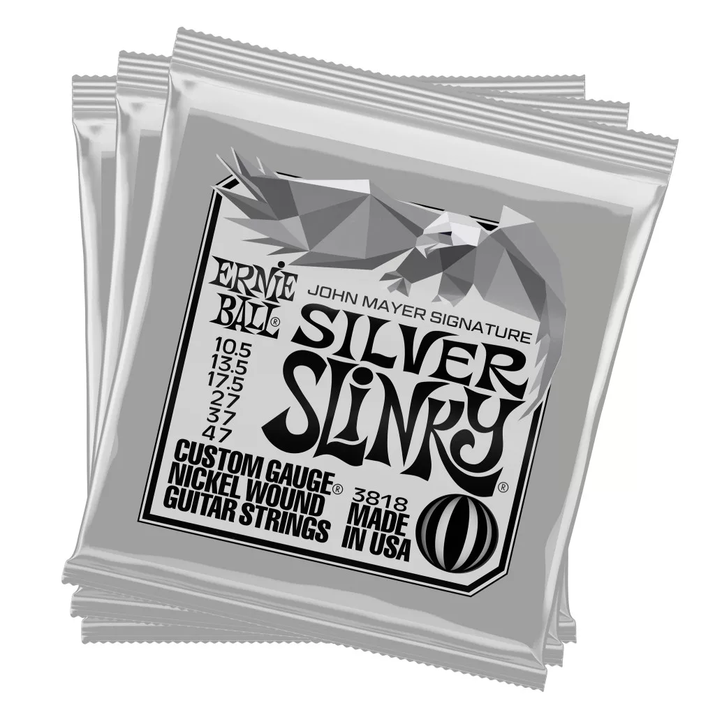 Ernie Ball John Mayer Silver Slinky Signature Electric Guitar Strings 3-pack Tin - 10.5-47 gauge - Image 3