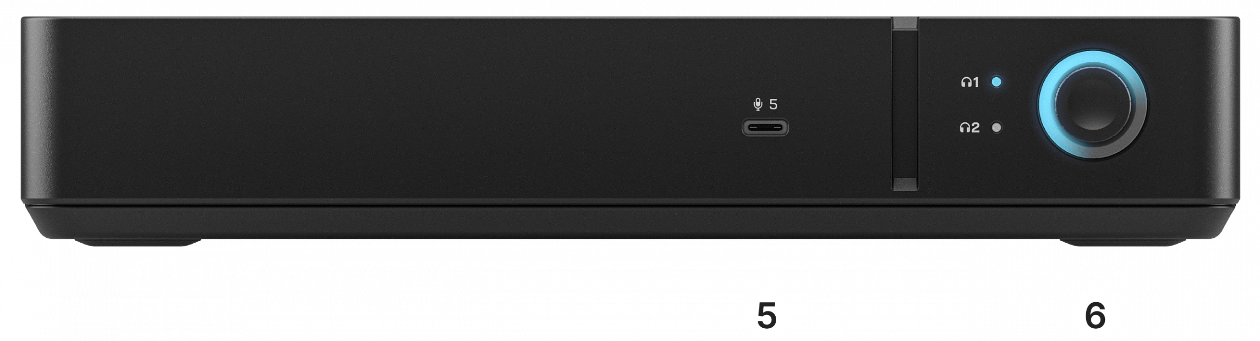 RØDECaster Video Core front panel with numbered features