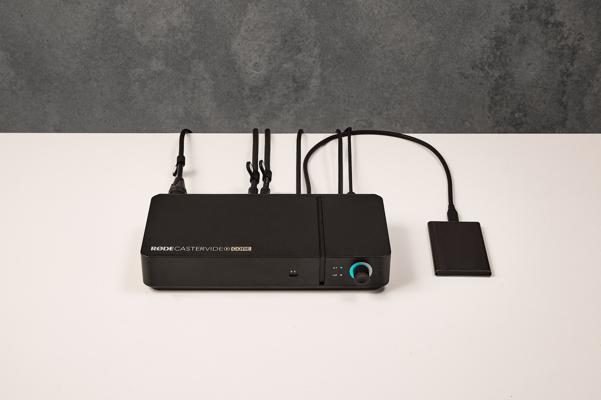 RØDECaster Video Core with external drive for post-production workflow